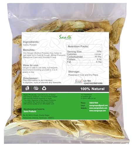 SAARA Saara HERBAL FRESH Sukku, 400g, Sonth, Chukku, Sunth, Sabut Saunth, Dry Ginger, Dry Shunthi, (pack of 4 x 100g)