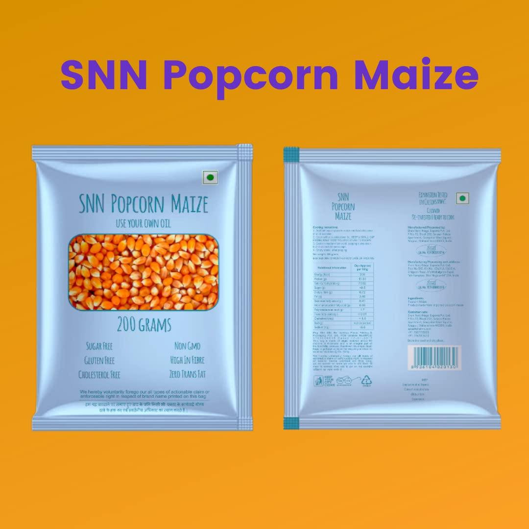 SNN SNN Popcorn Maize 200 Grams ( Pack of 5 ). Imported Raw Maize | Ready to Cook | High Expansion | Homemade-Healthy Snack.