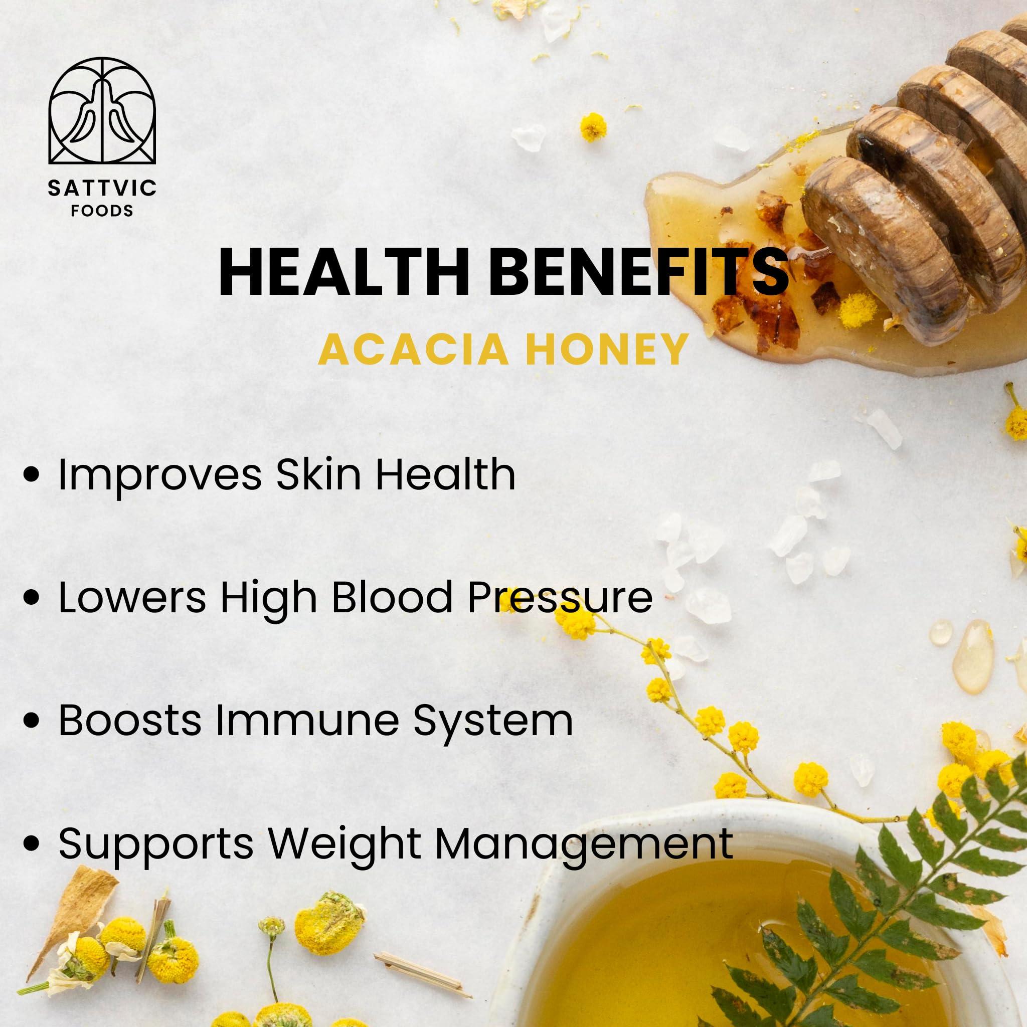 Sattvic Foods Sattvic Foods Acacia Honey (1.5 kg) Direct from Beekeepers | Kashmir Sourced | Raw & Natural | Rich in Antioxidants | Immune-Boosting | Anti-Bacterial and Anti-Inflammatory