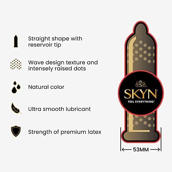 SKYN SKYN Elite ultra thin and ultra soft premium condom 10p and SKYN Intense Feel wave texture with Intensely raised Dots premium condom 3p (Pack of 13 non Latex condoms)
