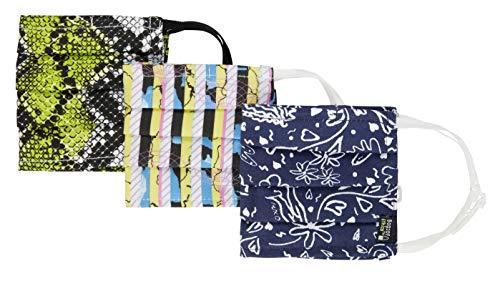 Bags of Ethics Bags of Ethics Great British Designer Face Mask, 3 Washable Face Masks and 2 Protective Pouches, Pack of 3 (Julien Macdonald, Rixo, Liam Hodges)