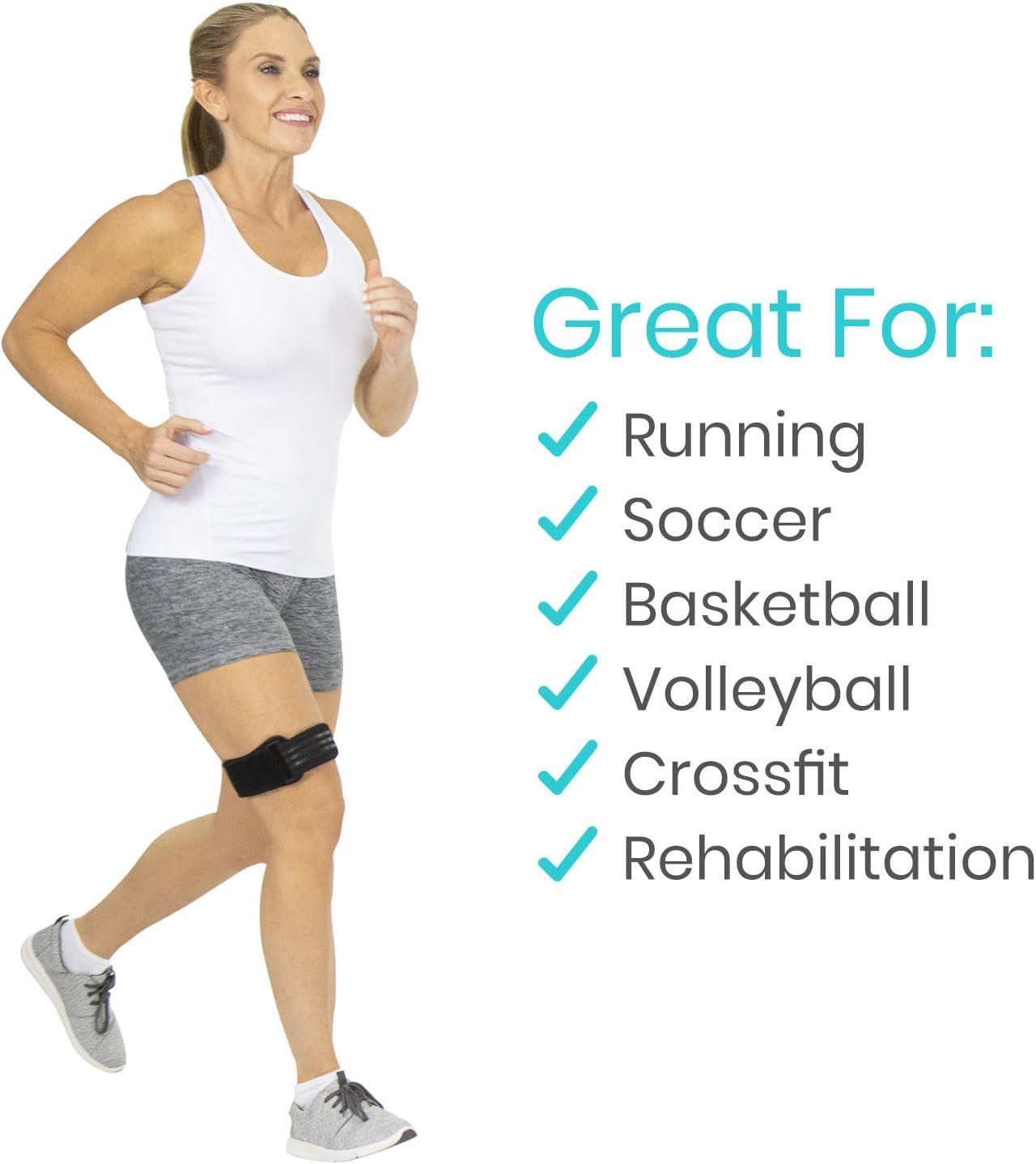 VIVE IT Band Strap by Vive - Best Iliotibial Band Compression Wrap - Outside of Knee Pain Hip Thigh IT Band Syndrome Support Brace for Running and Exercise - Vive Guarantee
