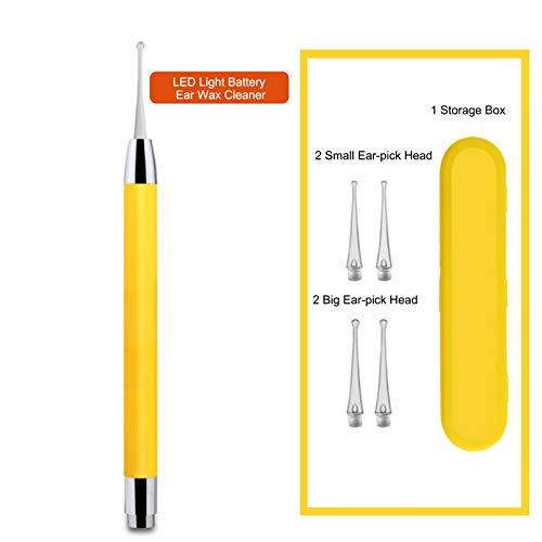 AIXING Baby Ear Wax Cleaner LED Light Ear Cleaning Earpick Earwax Remover Lnous Ear Curette Light Spoon Health for Adults & Kids