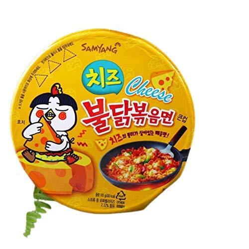 Sam Yang Samyang Big Bowl Hot Chicken Flavor Ramen Cheese Flavoured Cup Noodle Soup 105gm*4Pack (Imported) (Pack of 4)