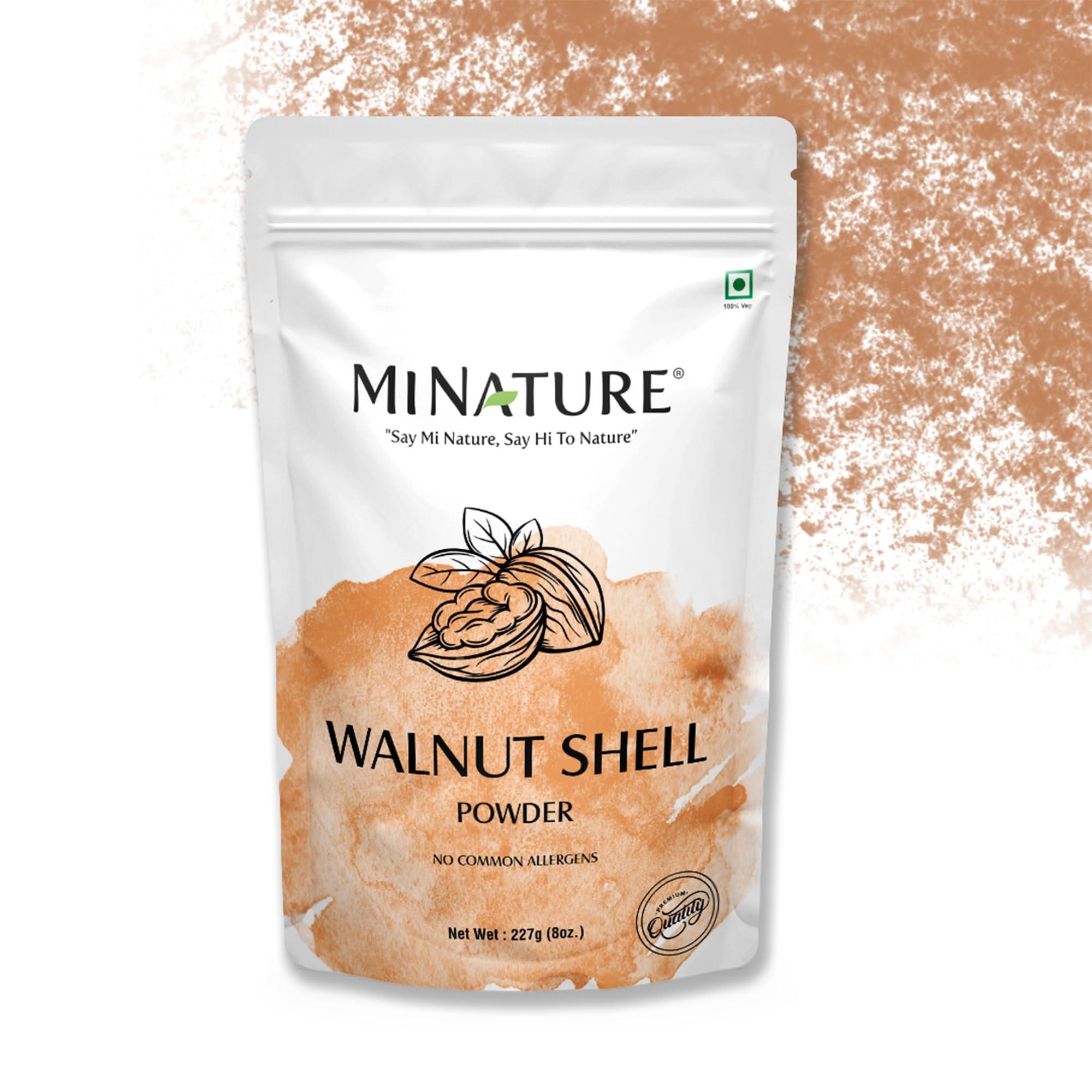 mi nature mi nature Walnut Shell Powder - No Silica or Any Artifical Additives - For Homemade Natural Scrub Formula| 100% Pure, Natural & Cruelty Free - 227g/1/2 lbs/8 oz