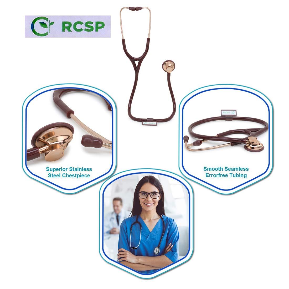 RCSP RCSP Cardiology stethoscope for docotor \'s and medical student Rose Gold Color Single Head Brass (CHOCOLATE)