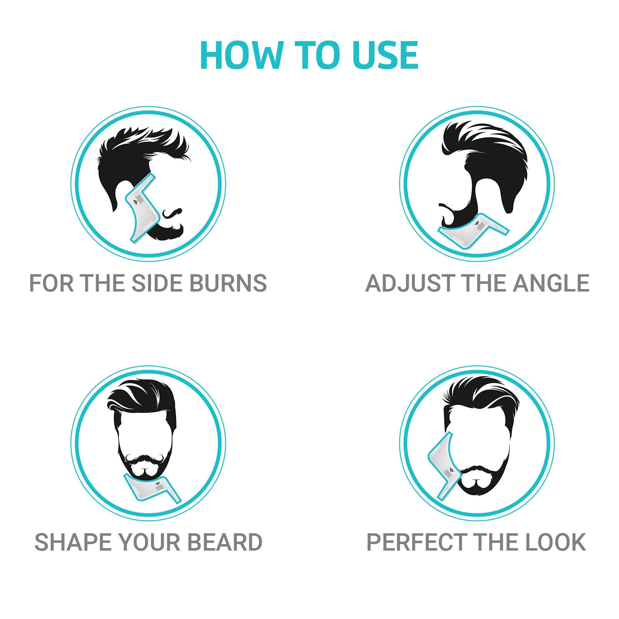 Bombay Shaving Company Bombay Shaving Company Beard Softener Balm with Olive Shea Butter Keratin, Green, Wood, 45g, 1 count & Transparent Beard Shaper Tool With Comb For Men, 50 g