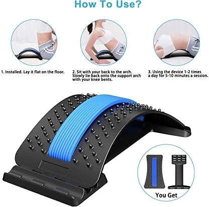 WOLBLIX WOLBLIX Back Stretcher, Lumbar Stretching Device with 3 Adjustable Settings for Upper and Lower Back Pain Relief with 3D Y Shape Facial Roller Face Slimming Massager