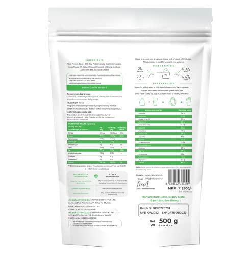 NATURALTEIN NATURALTEIN – Vegan Plant (Rice & Pea) Based Protein Powder – Chocolate Flavour – 500g (21 G Protein, Naturally Flavoured, Gluten Free)
