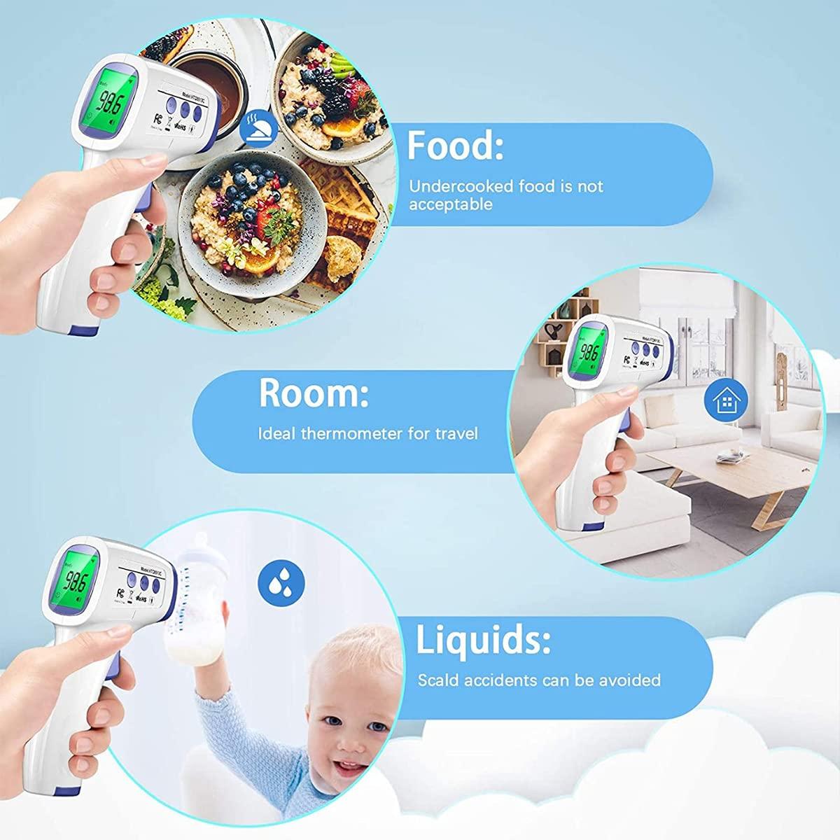 DR VAKU DR VAKU Swadesi Non-Contact Infrared Digital Temperature Gun, No Touch Forehead Thermometer for Baby, Readings Resolution Infrared Thermometer, Multi-Purpose, Wide Range [With Free Battery]- White