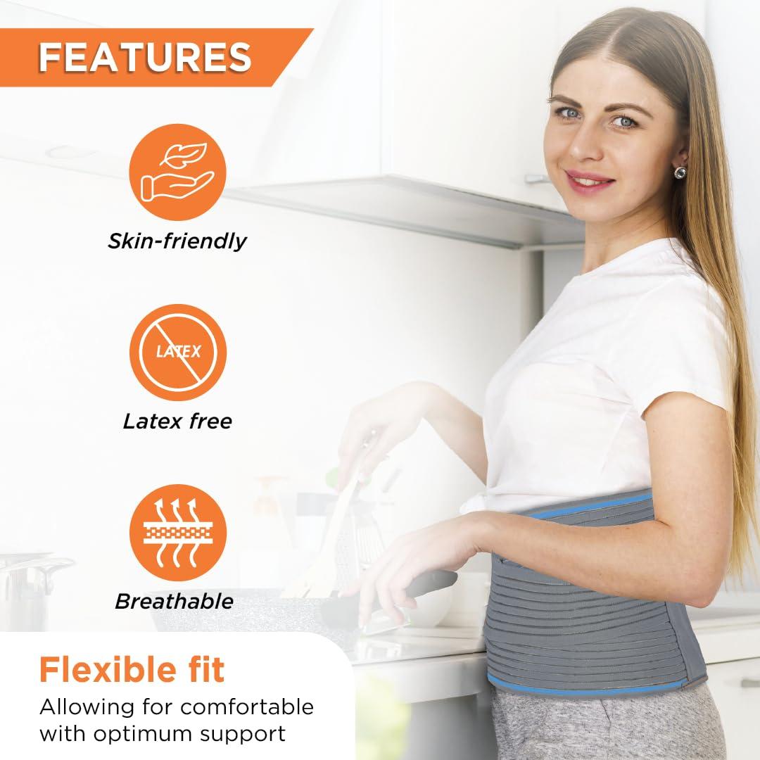 Vissco Vissco Lumbocare (Lumbo Sacral Belt), Back Support Belt for the Spine & Relieves Pain, Lower Back Brace Support, Back Pain Relief, Can be used for Slip disc - Large (Grey)