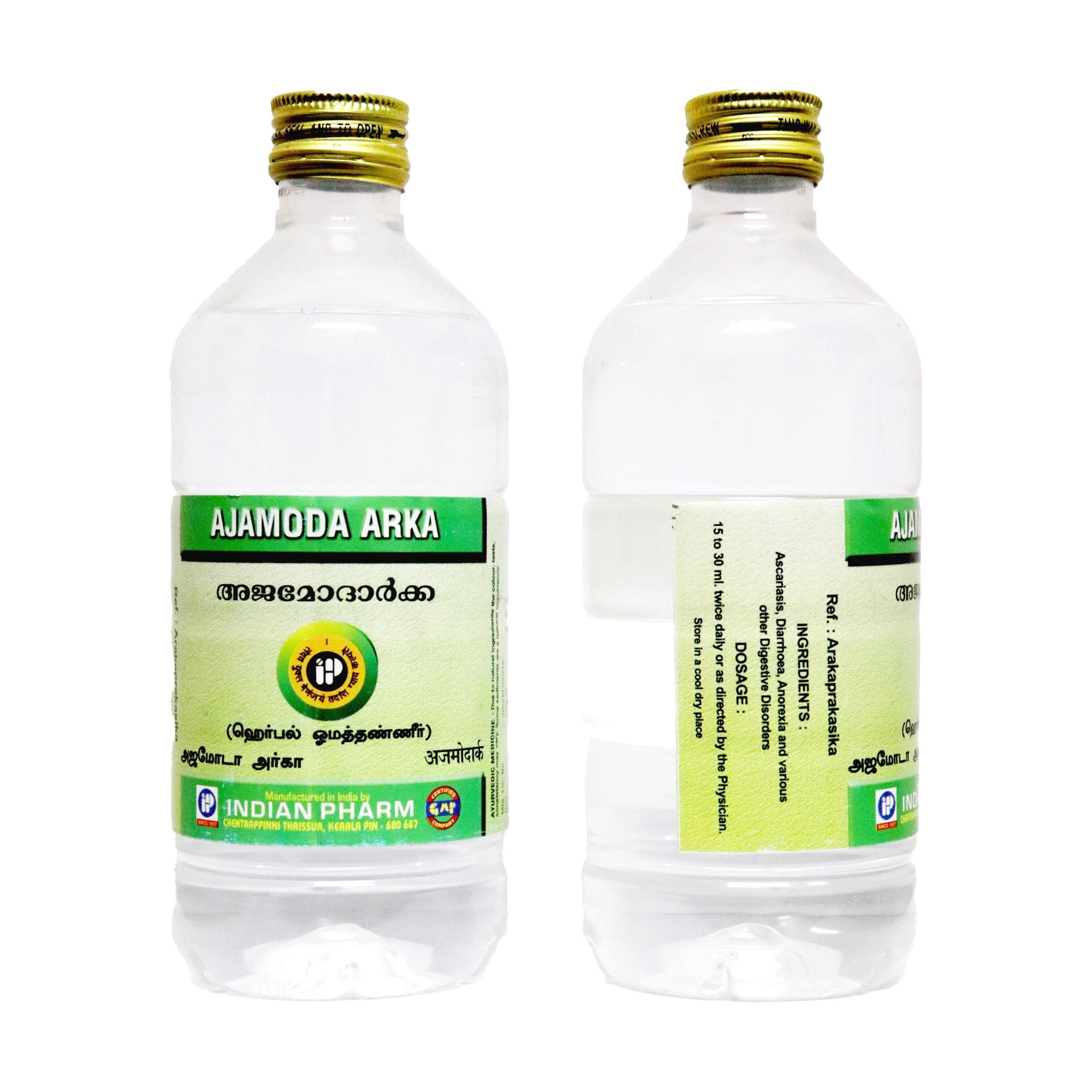 Indian Pharm Indian Pharm Sara\'s Ajwain Water (Ajamoda Arka)|100% Natural Oma Water|Ayurvedic Medicine - Relief For Indigestion,Diarrhea,Gas,Acidity & Helps To Reduce Obesity For Kids,Adults And Pregnant Ladies