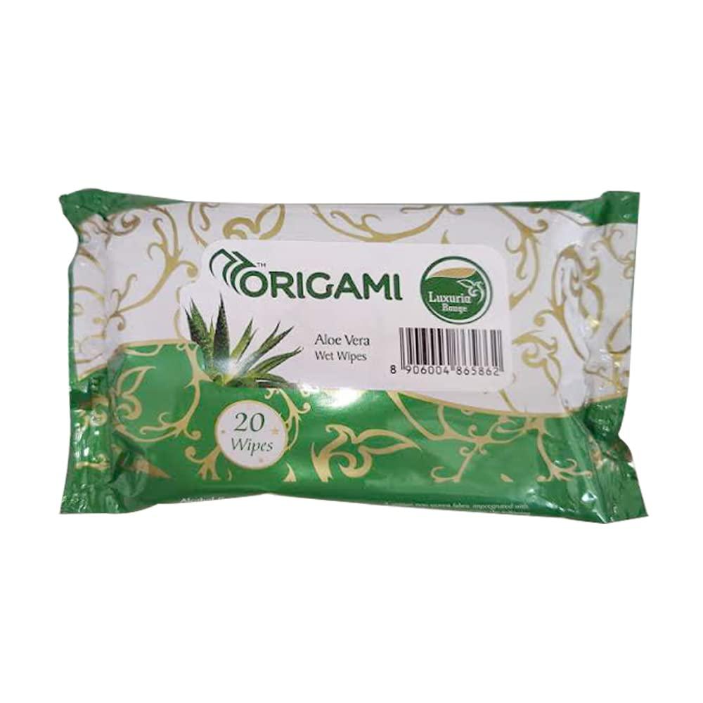 Origami Origami Luxuria Wet Wipes/Wet Tissue/Wet Facial Tissue - 15 x 20 cm - 20 Pulls Per Pack - Pack of 4-80 Wipes - Assorted Fragrances