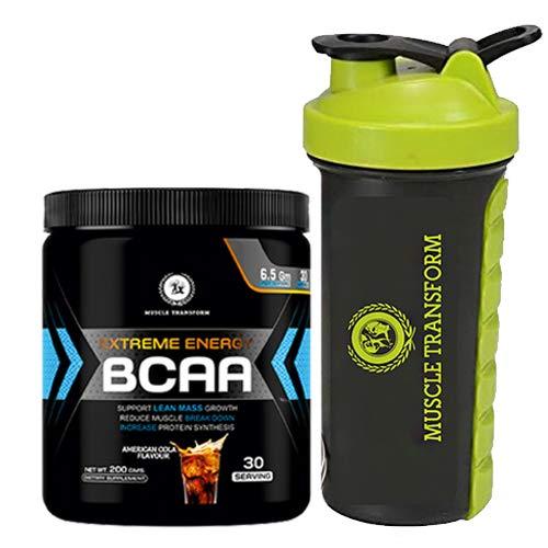 MUSCLE TRANSFORM Muscle transform Extreme Energy BCAA- Amino Acids -Free - Glutamine - Citrulline - L-Arginine - Taurine, Energy drink for Workout BCAA Powder, Pre/Post/Intra Workout Supplement 100% Micronized Vegan, Muscle Recovery, Lean Muscles & Endurance BCAA Pow
