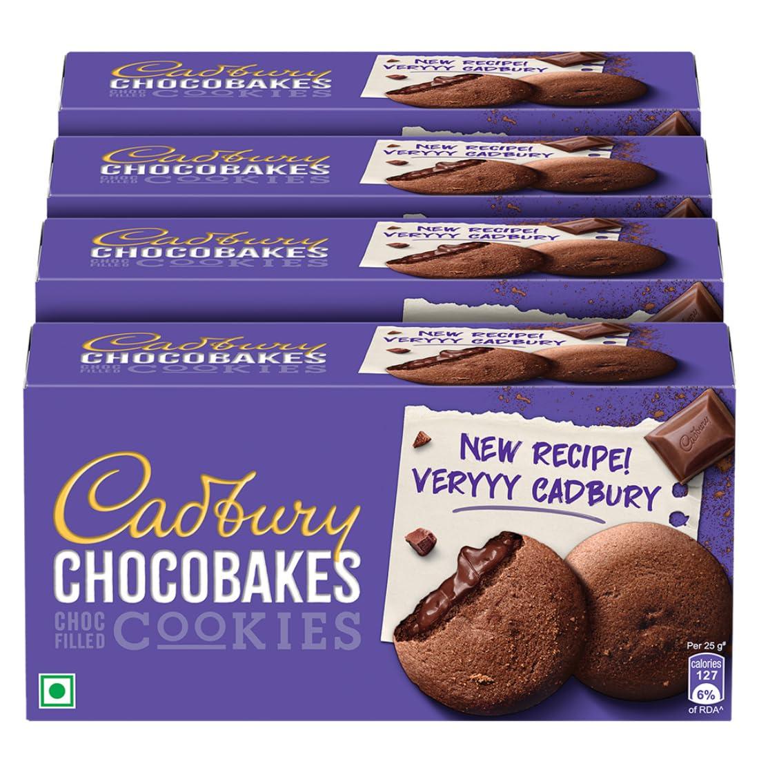 Cadbury Cadbury Chocolate Chocobakes Chocfilled Cookies, 4 X 150 G,600 Grams