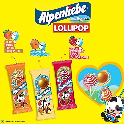 Alpenliebe Alpenliebe Pop Assorted Lollipop (Orange, Strawberry & Caramel Flavour)- 384 Grams Pack (48 Pieces)