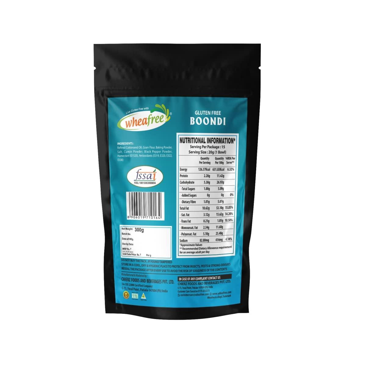 wheafree Wheafree Gluten Free Namkeen Combo Pack - Bikaneri Bhujia 400g + Boondi 300g | Delicious, Ready to Eat Snacks | Indian Tasty Crispy and Crunchy Snacks | Tangy and Spicy Taste