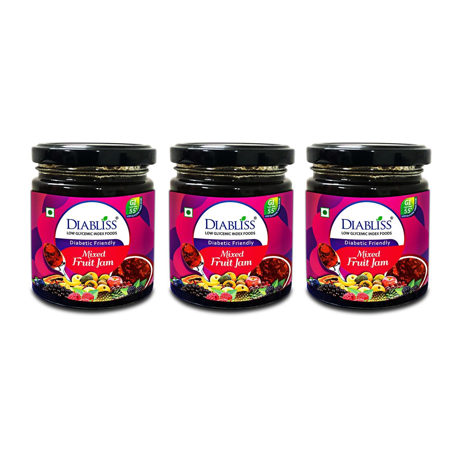 Diabliss DiaBliss Diabetic Friendly Mixed Fruit Jam 225g Low Glycemic Index(GI) Sugar Free Alternative (675 g)