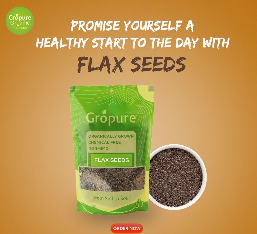 Gropure Organic: From Soil to Soul Gropure Organic Flax Seeds, 400g