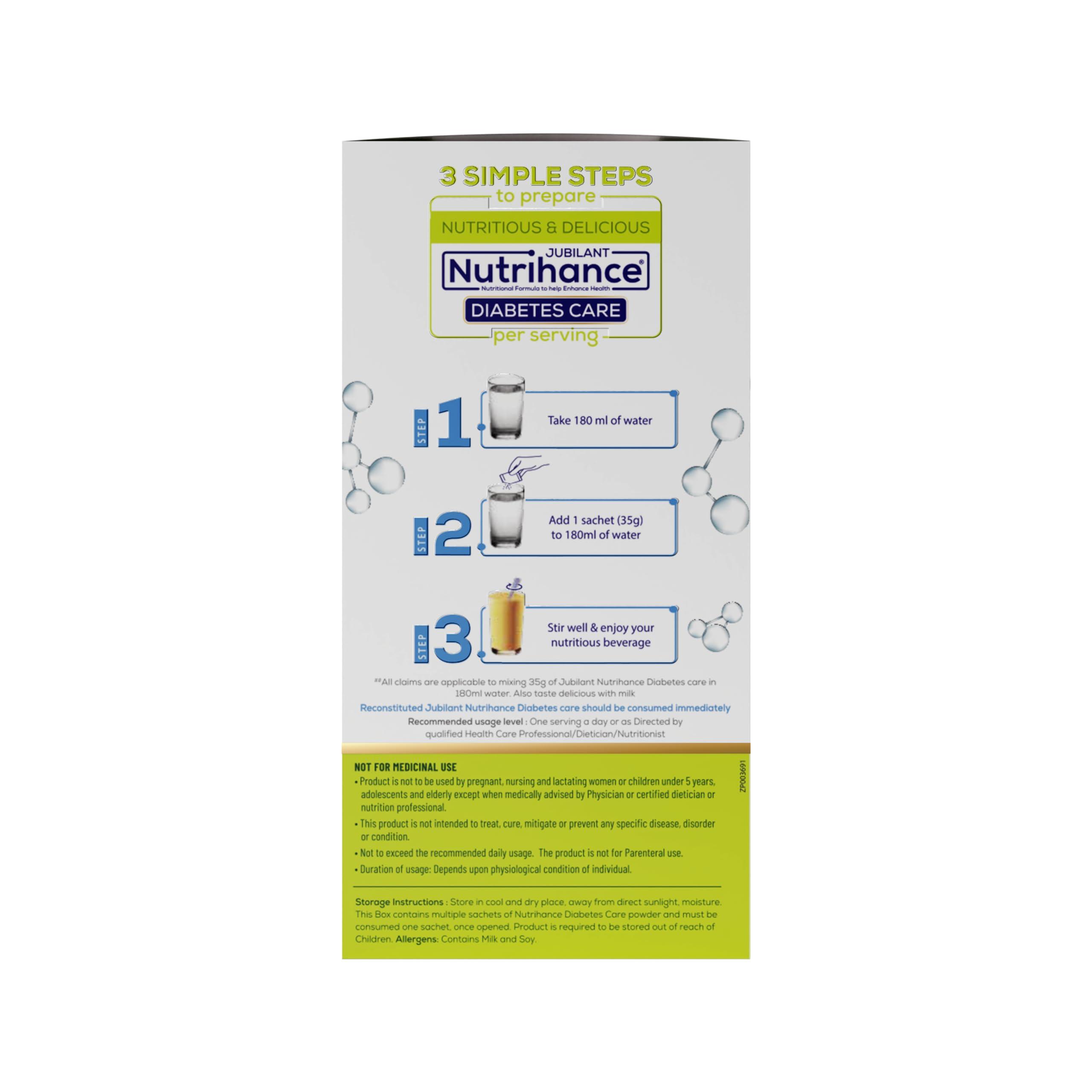 Jubilant Nutrihance Jubilant Nutrihance Diabetes Care Manage Blood Sugar Levels Nutrition Drink -350Gm X 3 Nutrition Drink (3X350 G Kesar Elaichi Flavored), Powder