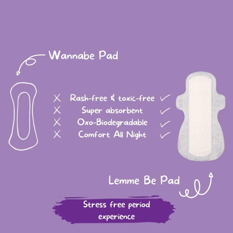 Lemme Be Lemme Be Cotton Sanitary Night Pads & Light Flow Tampons (Combo of 2)