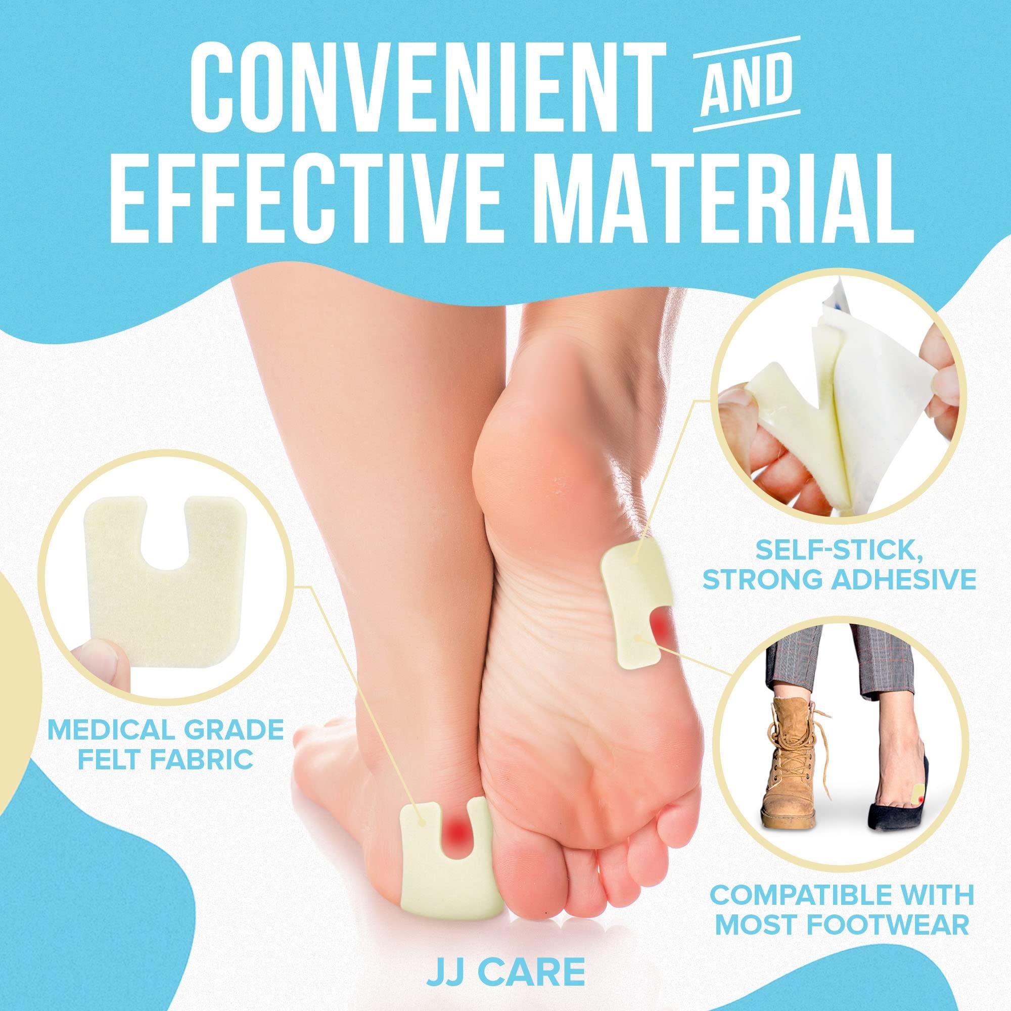 JJ CARE JJ CARE Callus Cushions [Box of 30] U Shaped Callus Pads for Feet, Soft Felt Callus Pads for Pain Relief & Foot Care, Self-Adhesive Foot Callous Cushions, Medical Grade Callous Protector