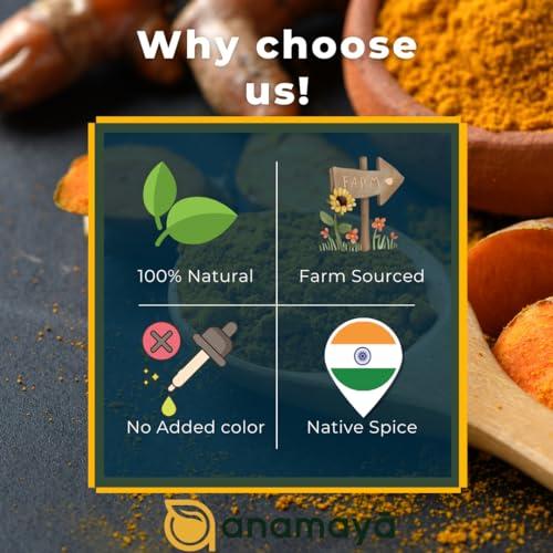 anamaya Lakadong Turmeric & Black Pepper Powder by Anamaya | 100% Pure & Natural | Healthy and well being combo | Nature\'s healing heroes | Turmeric & Kali Mirch powder | Pack of 2 | 100 Gms Each