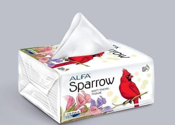 ALFA ALFA Hygienic Sparrow soft paper towels (Pack medium of 3) 200 pulls in each Pack medium