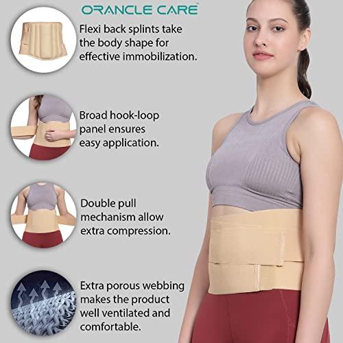 ORANCLE CARE ORANCLE CARE™ Lumbar Support Brace Back Belt for Back Pain Relief LS Belt Waist Belt for Back Pain for Women With Adjustable Strap for Waist, Lower Back support With Cushioning.- Unisex (M, Beige)