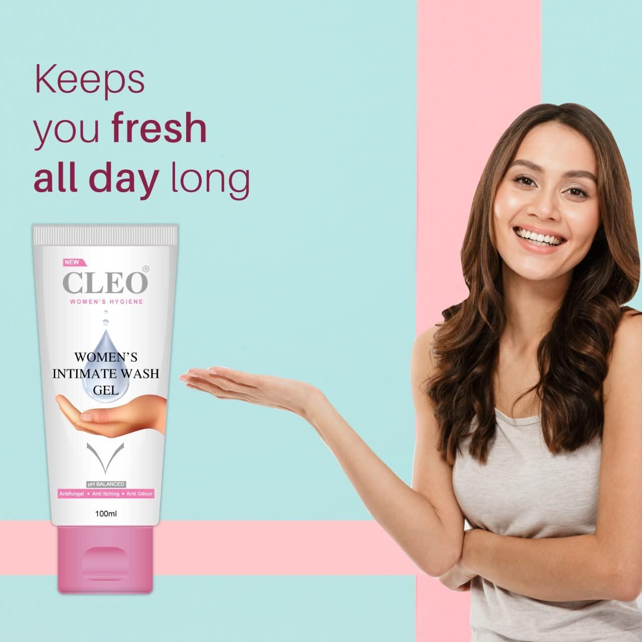 Cleo Cleo Women's Intimate Wash- Non Drip Gel | Hygiene Wash for Women, Easy & Effective Application (100 ml)