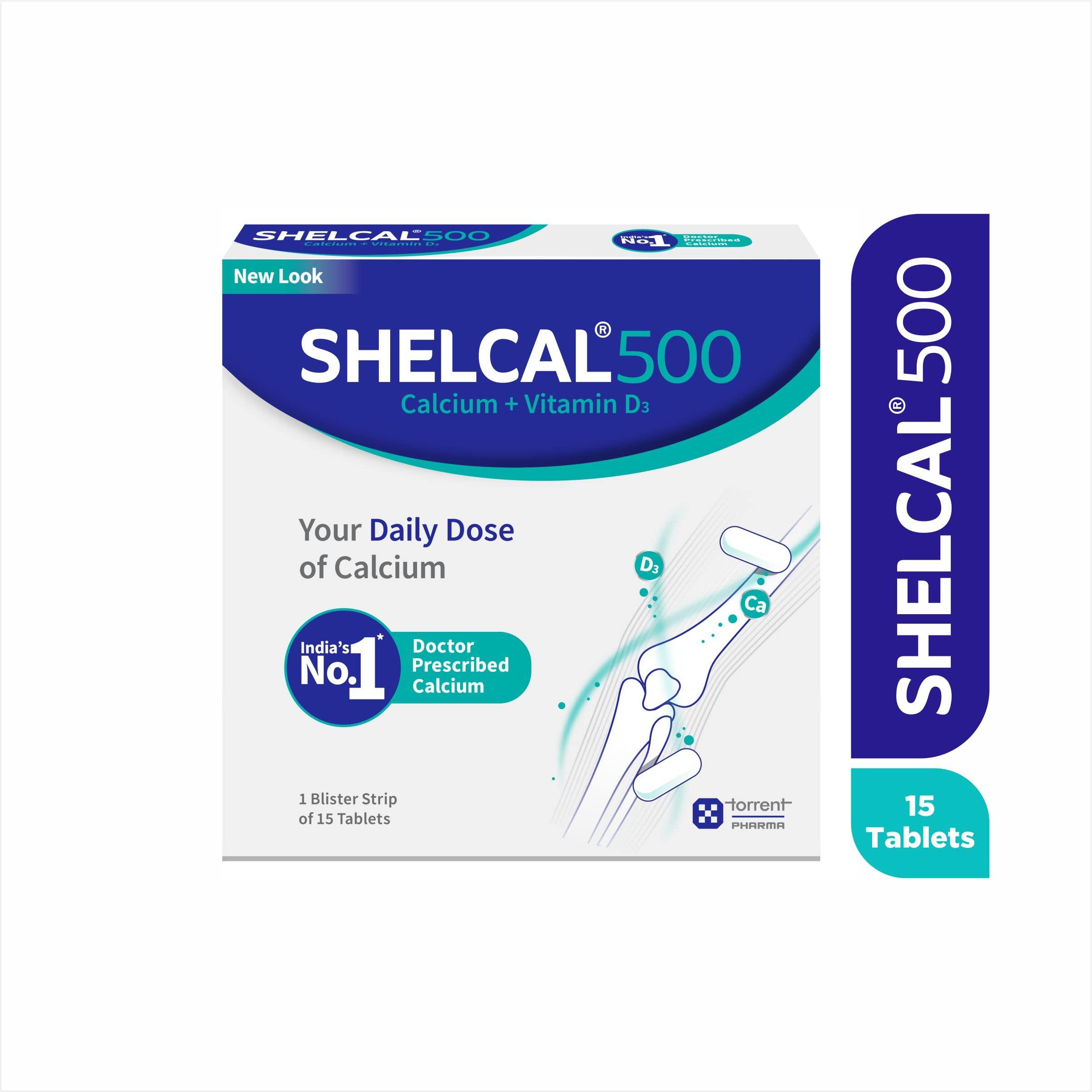 Torrent Torrent Shelcal 500 calcium Tablets with Vitamin D3 Pack 3 | For Healthy and Strong Bone, Joint & Muscles