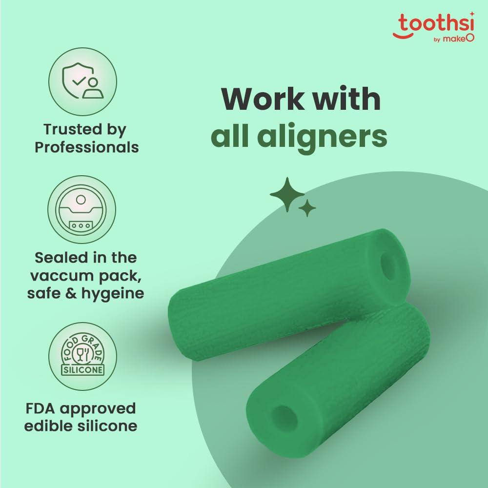 Toothsi Toothsi Chewie Aligner | Mint Flavored Aligner Tray Seaters | 2cm | Chewie for Aligners | Styrene Copolymer Material - Soft Plastic | Soft & Reusable Aligner Chewies | Safe, Hygienic & Easy to Use