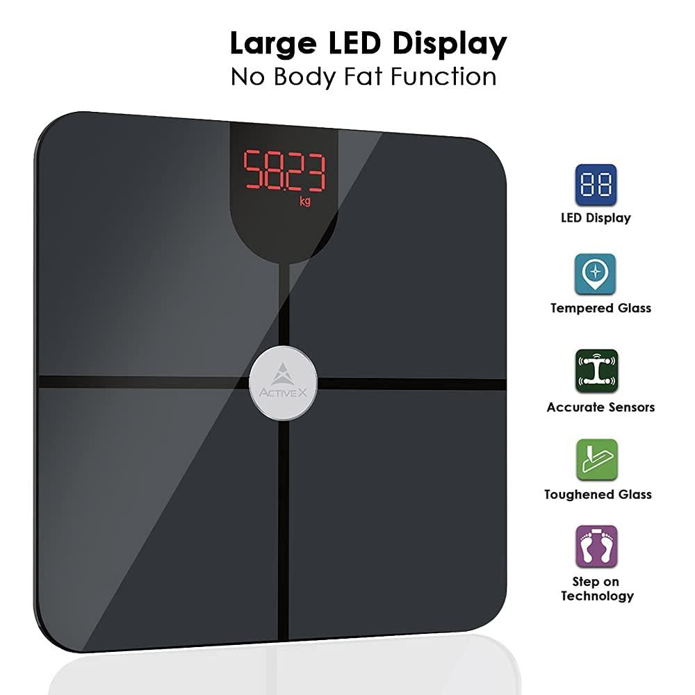 ACTIVEX ActiveX (Australia) Ivy+ Bluetooth BMI Digital Body Weight Scale | Super Bright LED | Free ActiveX App | Batteries included | Not A Body Fat Scale |Black