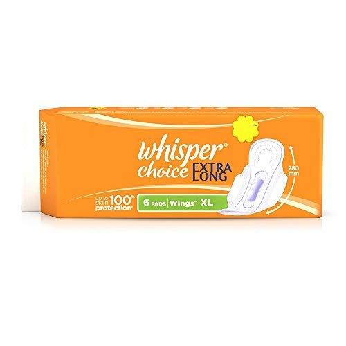 Whisper Whisper Choice Sanitary Pads Extra Large Size, 6 Pads [Pack of 6]