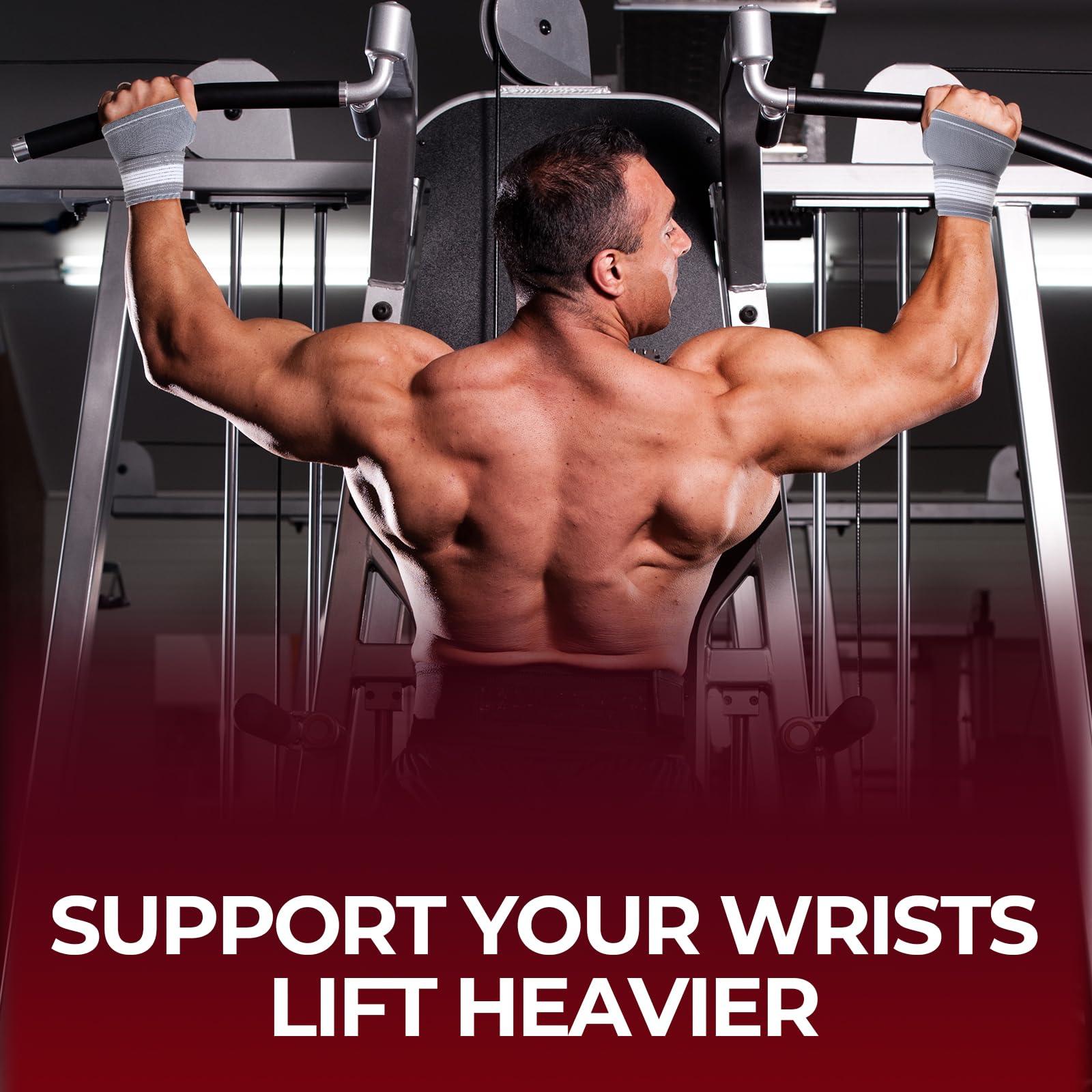 NEOtech Care Neotech Care Hand Palm Wrist Support (1 Pair) - Adjustable Compression Strap - Elastic & Breathable Fabric - for Tendonitis, Sport, Bowling, Boxing - Grey Color (Size M)