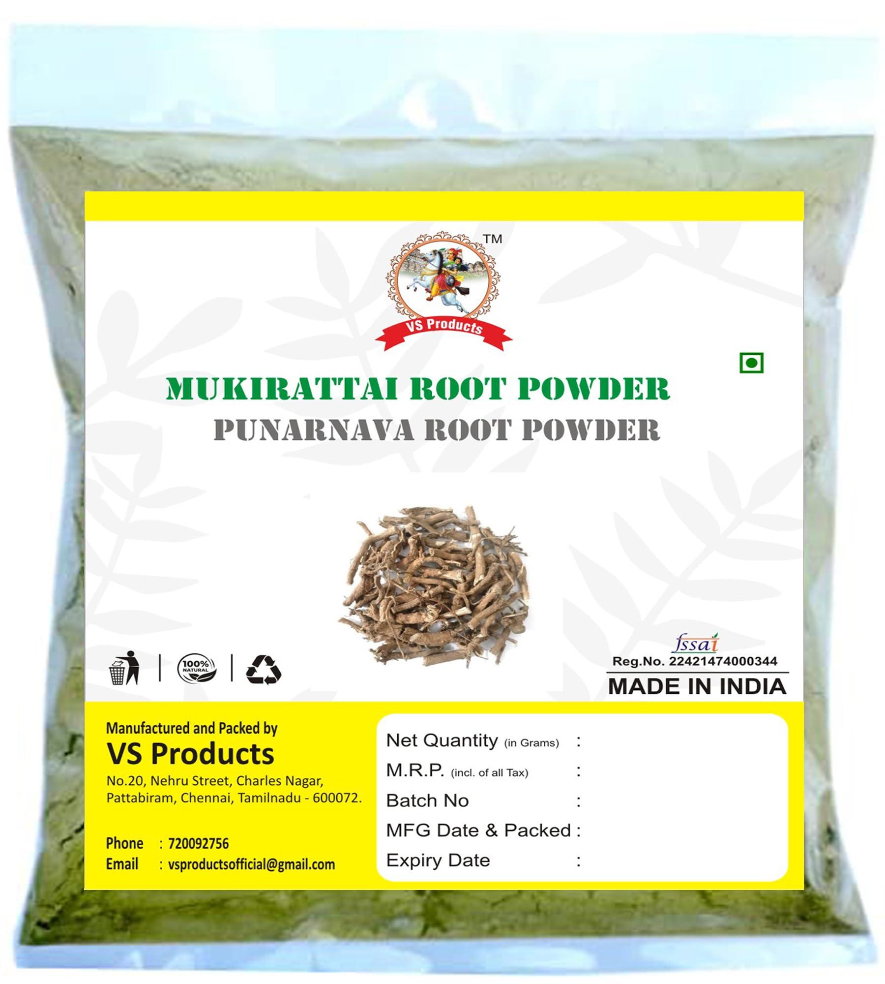 VS Products VS Products Mukirattai Root Powder, 50g, Punarnava Root Powder, Atikamamidi, Boerhavia diffusa, Sathi Jadd, Saranai Ver Root Powder, (pack of 1 x 50g)
