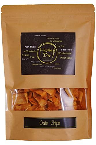Healthy Dig Healthy Dig Oats Chips Combo Pack of 2 | 125 gm * 2 | Crunchy Healthy Snacks | All Natural Millets and Grains | No Added Preservatives, Artificial colors or chemicals | Plant Protein | No Added Sugar