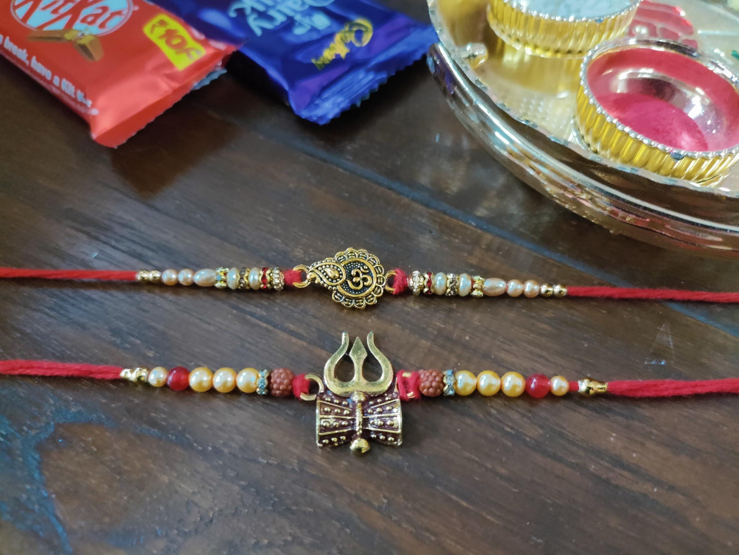 maalpani Maalpani Rakhi Rakshabandhan Chocolate Gift Hamper, Rakhi Chocolate Gift Combo Pack with Pooja box - 20510C