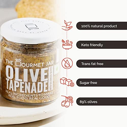 The Gourmet Jar The Gourmet Jar Olive Tapenade for Sandwich and Pasta - Nutty Dip with Kalamata Olives - Gluten Free - Nut Free Spreads - 180 Gm, Pack of 1