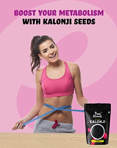 True Elements True Elements Kalonji Seeds 250gm - Premium Nigella Seeds | Seeds for Hair Growth | 100% Natural | Indian Superfood | Add flavour to curries|