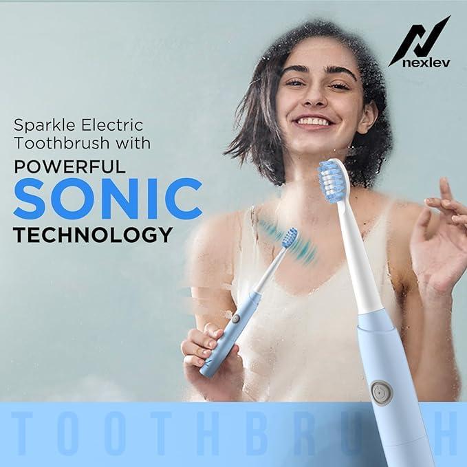 nexlev Nexlev Sonic Electric Toothbrush| Powerful Sonic technology|Super soft DuPont Bristles| 2 Replaceable Brush Heads with Cover| IPX7 Waterproof| AA Battery|for Adults|Gentle Oral Care|Smart Smile ET-03
