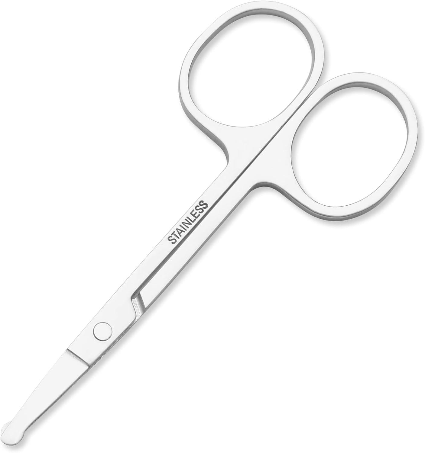 Generic Hyzone Nasal Safety Scissors for Nose Hair Cutting, Beard, Mustache, and Eyebrow, Nose Hair Remover & Trimmer, Nose Scissor Blunt Round Tip & Heavy Duty Non Rusting SS For Men & Women