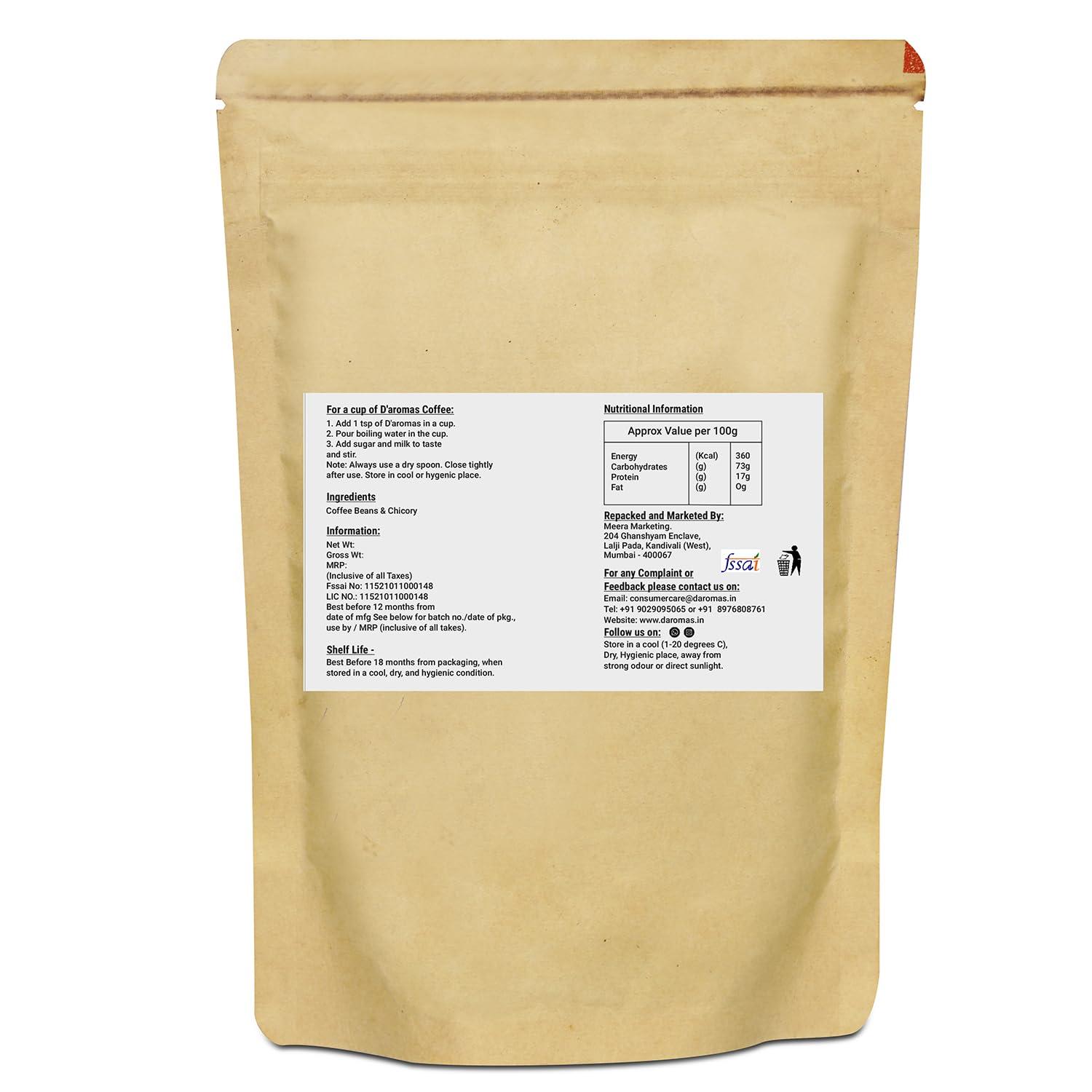 D\'aromas D\'aromas 70% Coffee 30% Chicory Coffee Powder 1kg| Instant Coffee Powder|Rich Aroma with Bold Taste