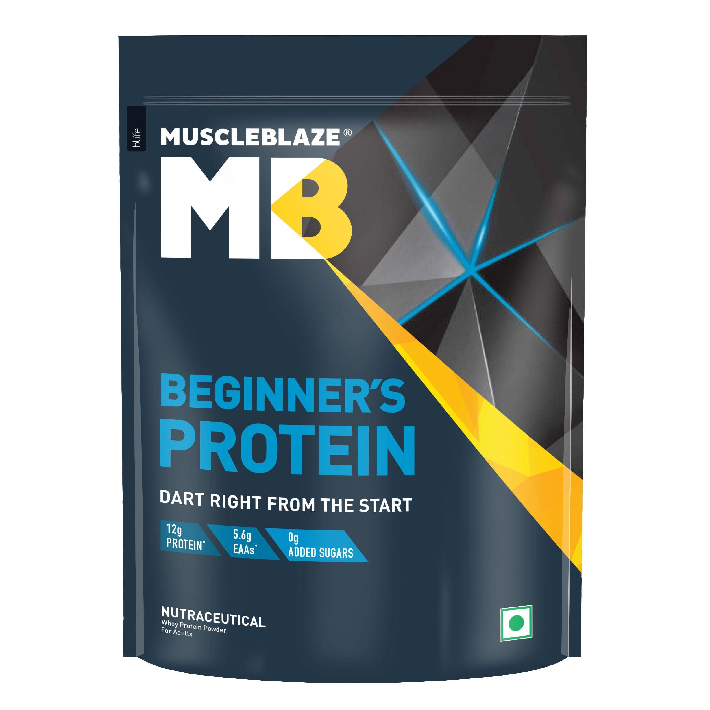 MuscleBlaze MuscleBlaze Beginner's Whey Protein (Chocolate, 1 kg / 2.2 lb) No Added Sugar, Faster Muscle Recovery & Improved Strength