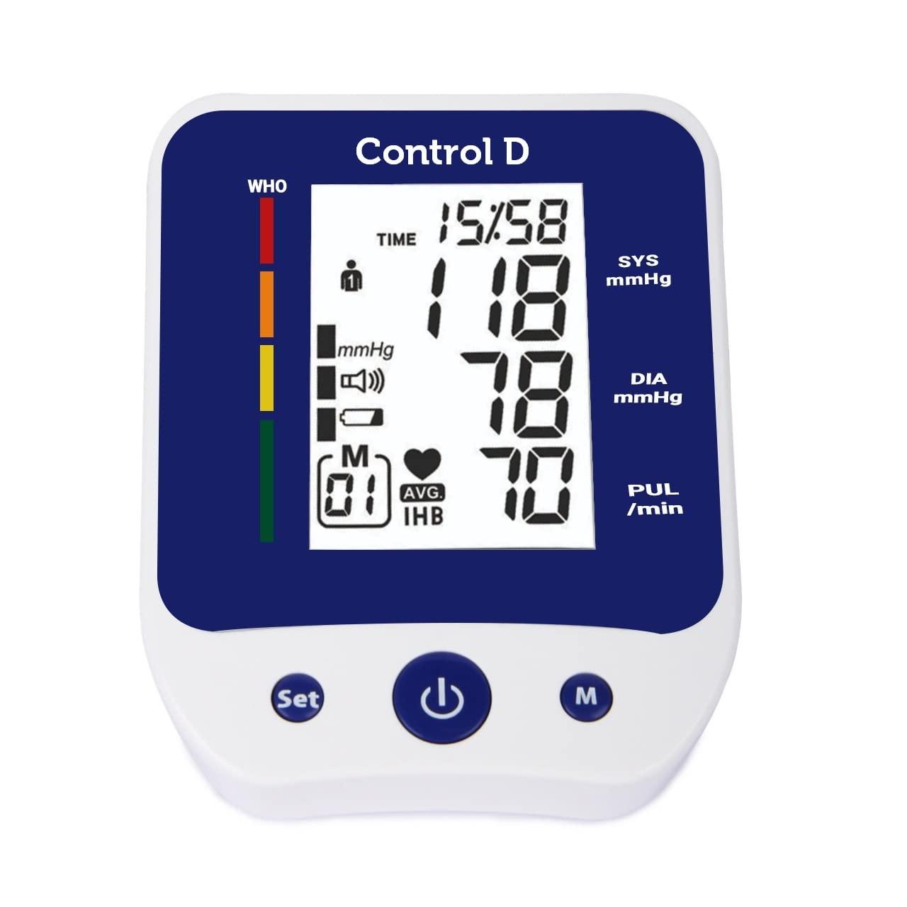 Control D Control D Premium USB Port BP Monitor Automatic Oscillometric Digital Blood Pressure Checking Machine Upper Arm Portable Digital Blood Pressure Monitor BP Machine
