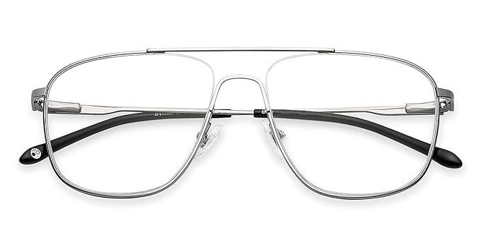 DESIZER DESIZER Desire Blue Light Blocking Glasses Aviator Half Rim Fashion Blue Light Filter Glass for Women Anti Eyestrain & UV Protection Computer Eyeglasses (Large)