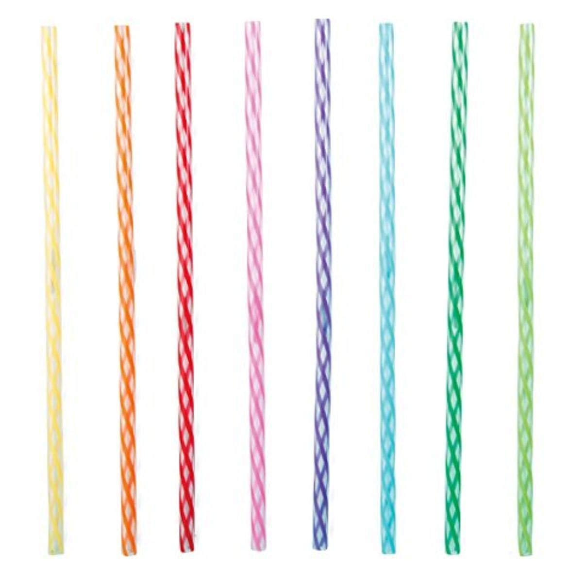 Kikkerland Kikkerland CU230 Rainbow Reusable Straws (20 Pack), Multicolored