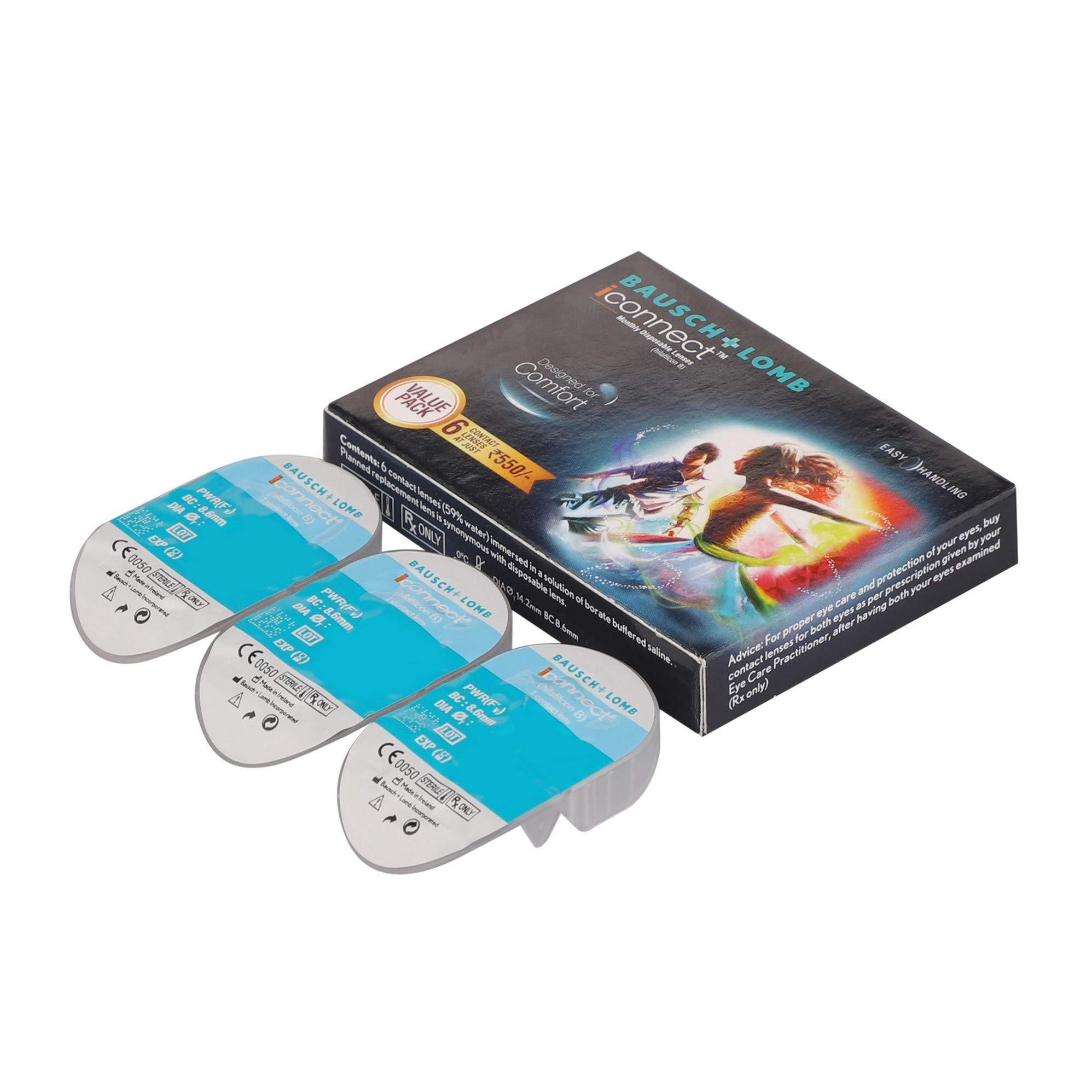 Bausch & Lomb Bausch & Lomb Iconnect Value Pack Monthly Disposable Contact Lens (-5.00 , Clear, 3 Lenses)
