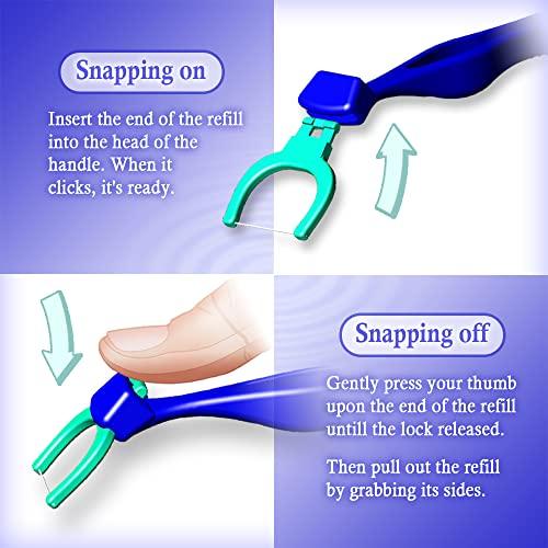 T.Smile T.Smile Evolutionary Clean Dental Flossers, Kit Of Handle(s) plus Refillable Heads (No Handle Included, 200 Tightened 2-strand Refills)