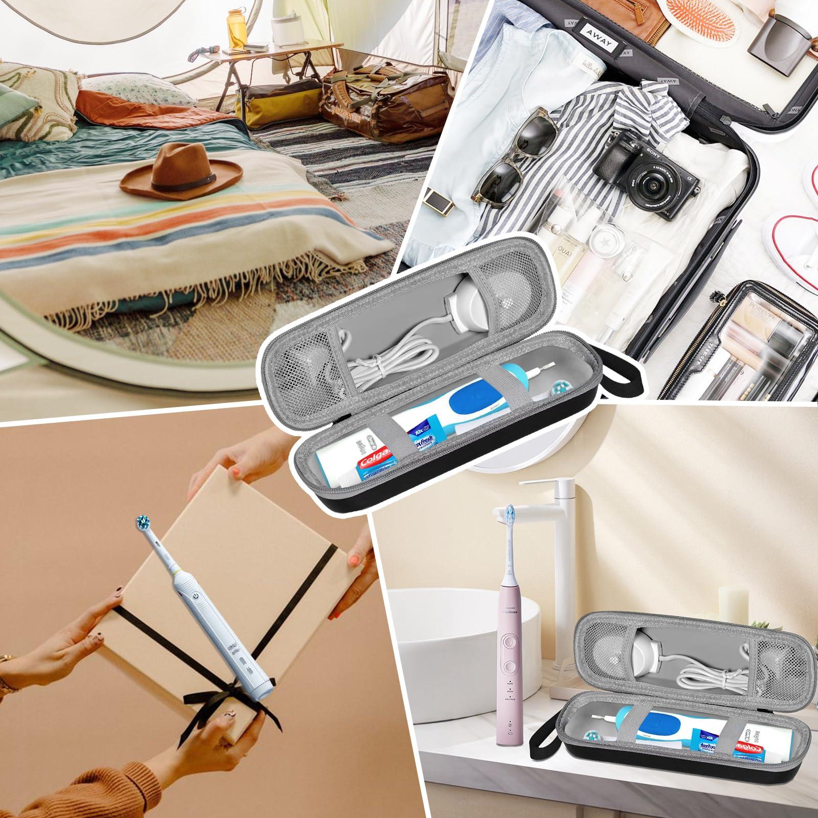 Mocamoro Toothbrush Travel Case for Oral-B Pro 1000 5000 7500 7000 6000 9600 / Philips for Sonicare for ProtectiveClean 4100 6100 5100 6500 7500 Electric Toothbrush, (CASE ONLY!) Portable Protective Container,